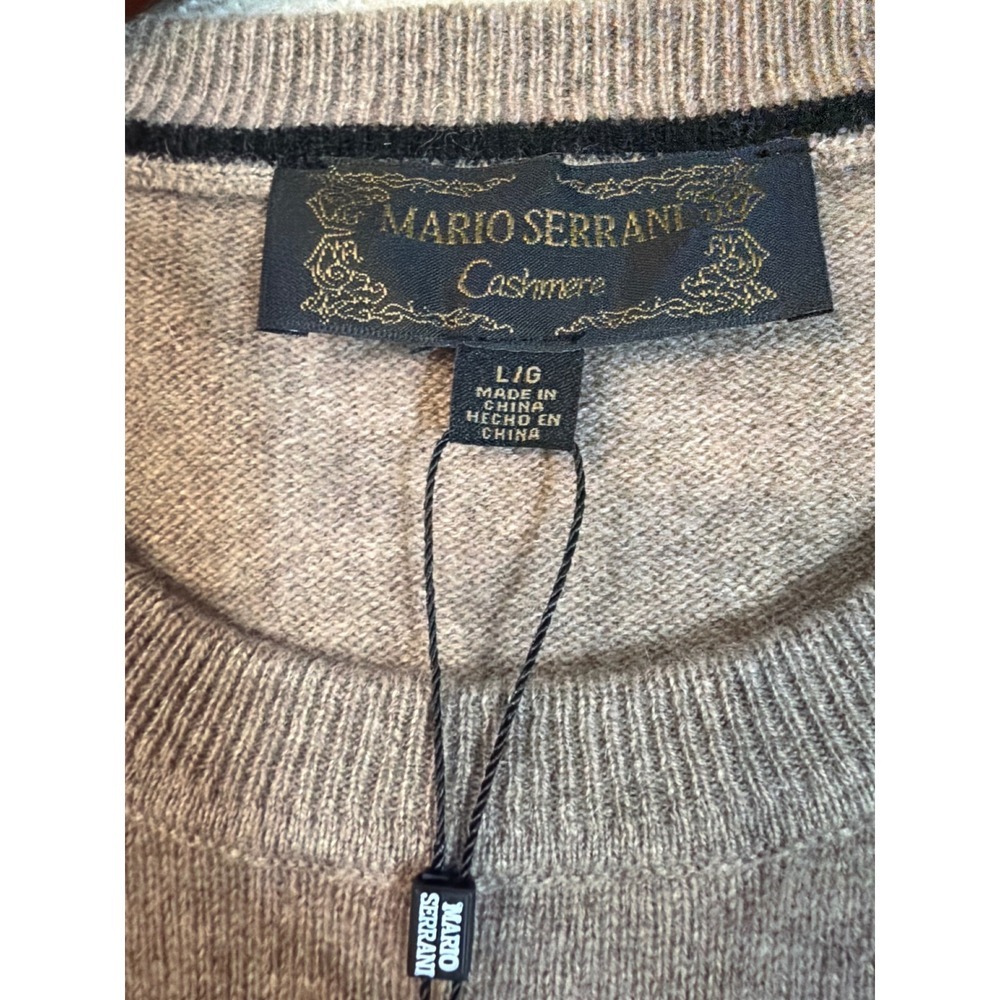 Mario Serrani Cashmere Sweater Womens Large Tan Crewneck Long Sleeve 1899939 - Picture 5 of 7